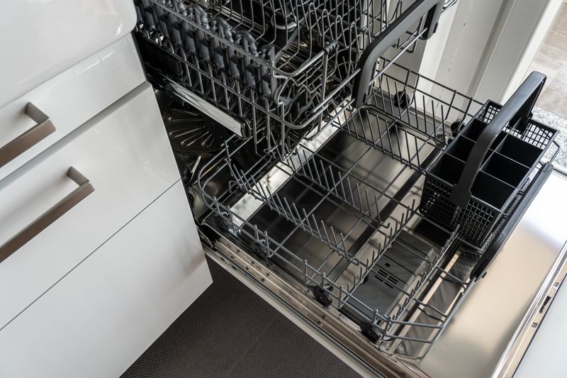 Dishwasher Repair — residential dishwasher being serviced