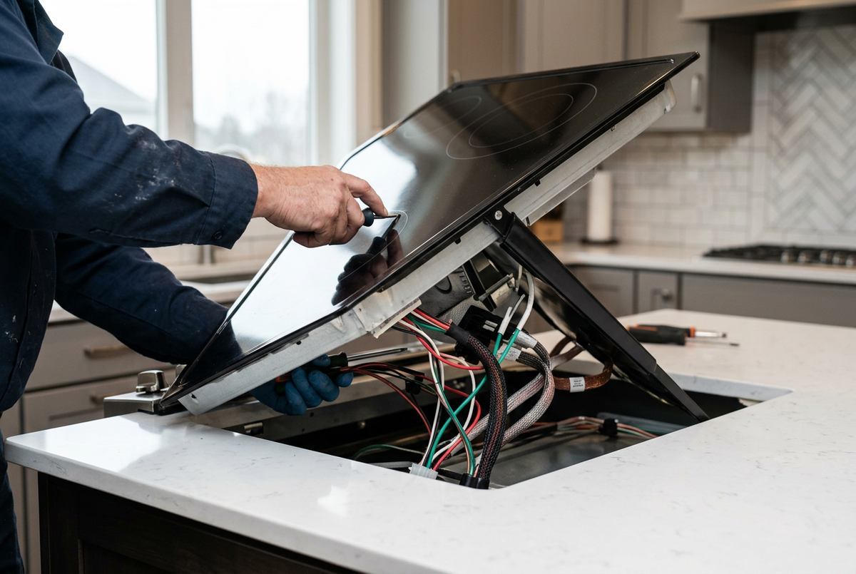 Cooktop Repair technician at work