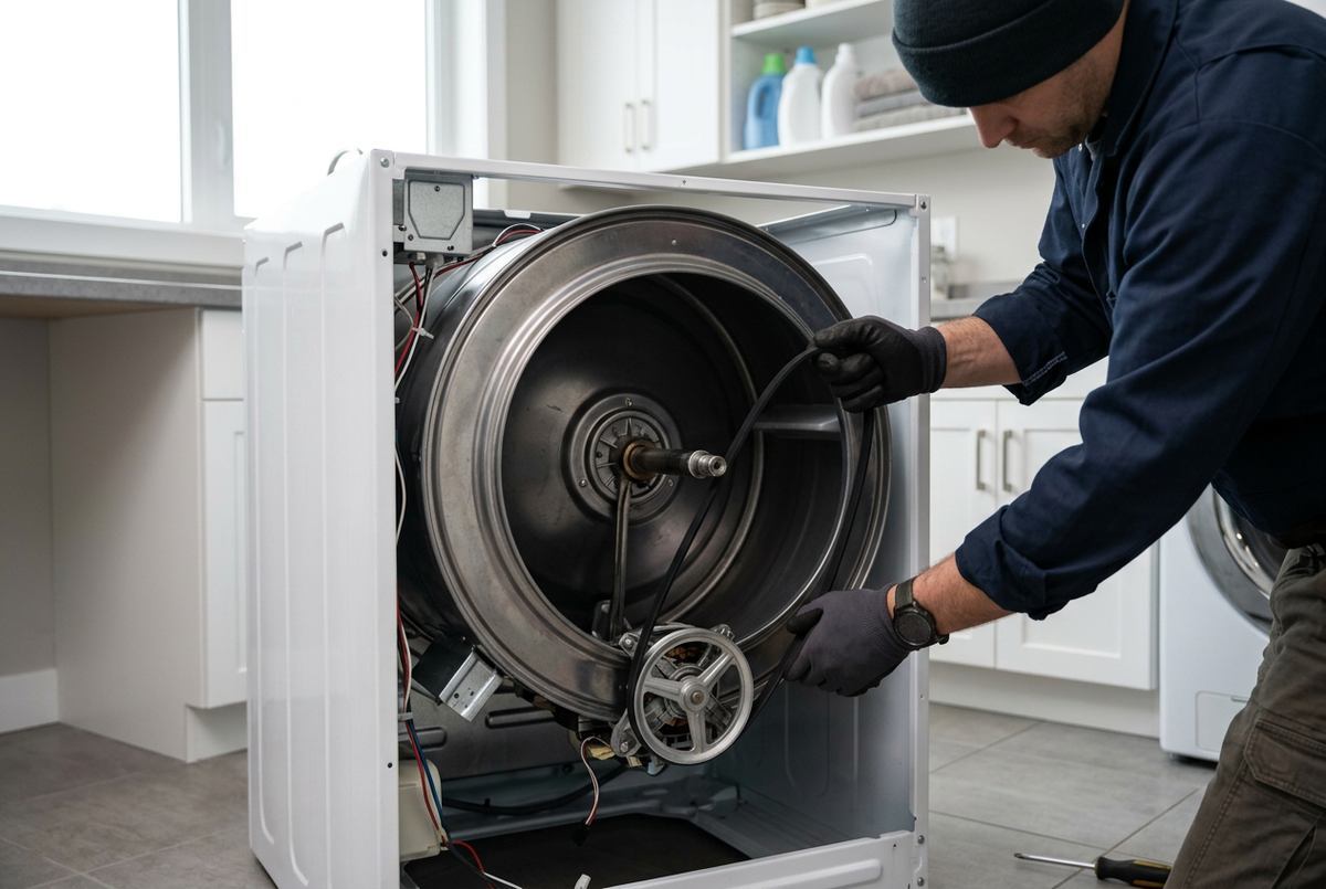 Dryer Repair technician at work